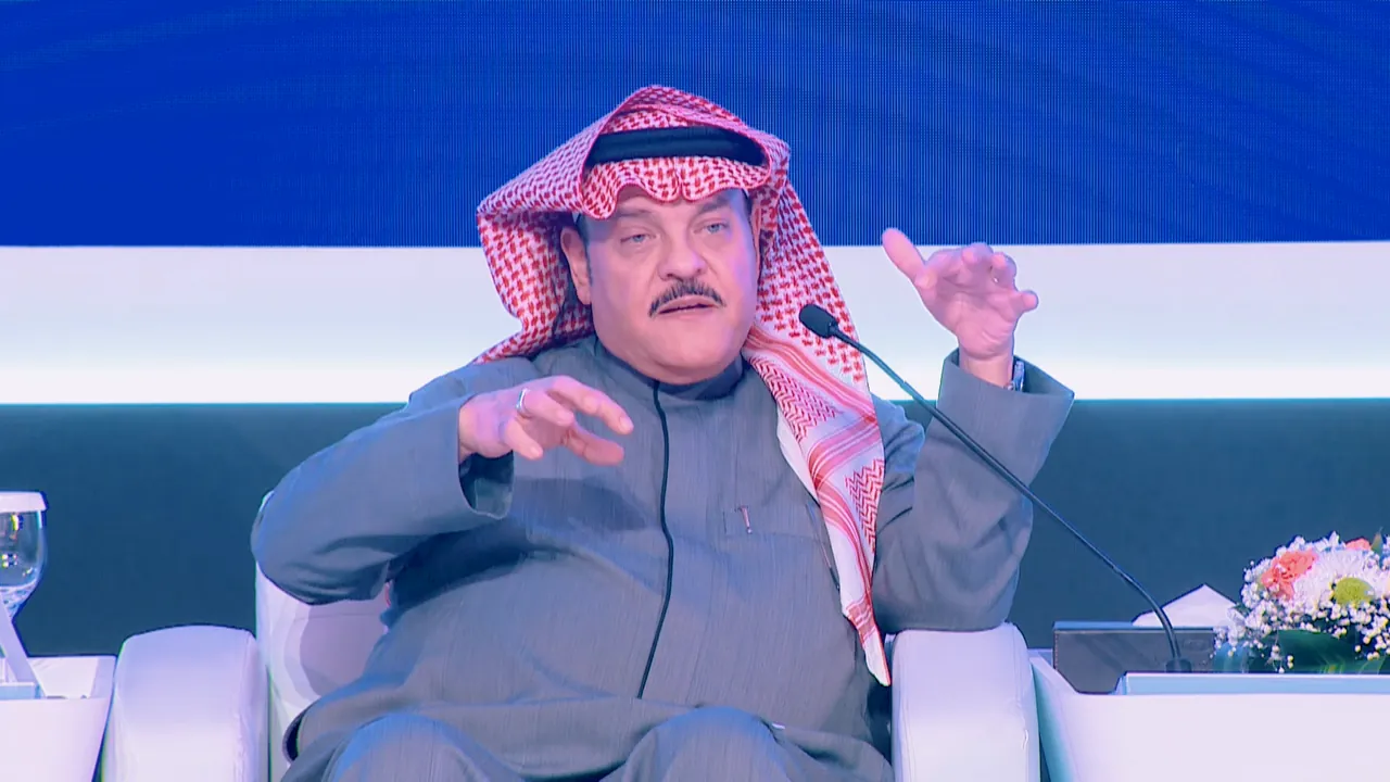 A speaker on a panel